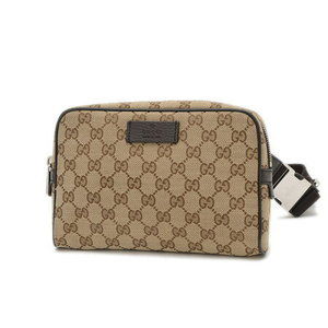 Gucci GG Canvas Waist Pouch Belt Bag Beige